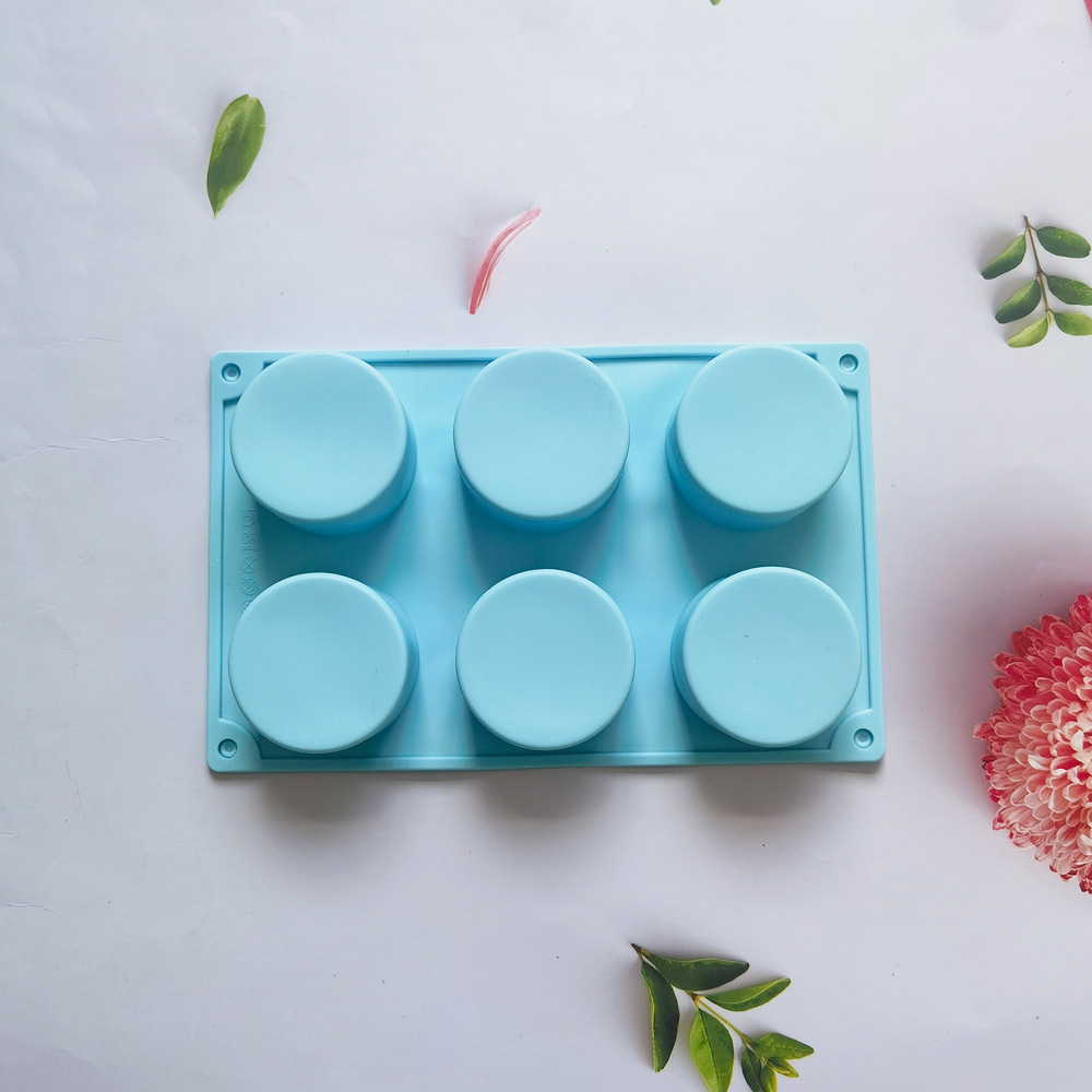 6 con cilindro pequeño 40 molde de silicona pastel helado pudín molde de postre jabón utensilios para hornear