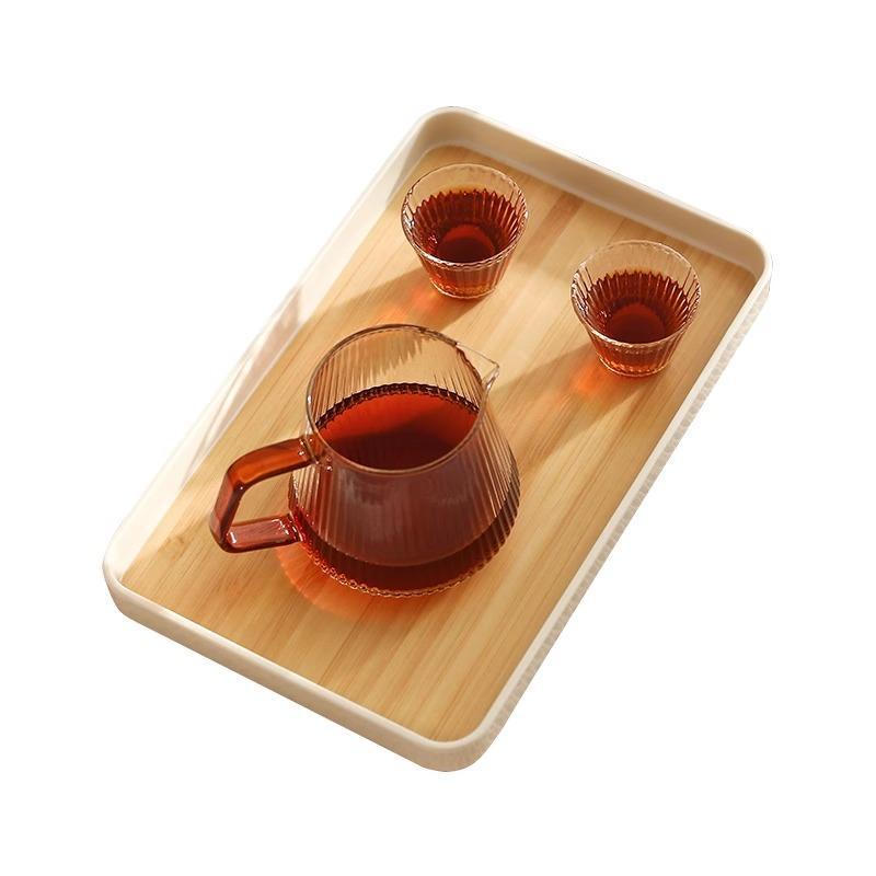 Mesa de té de la sala de estar frutas snack bandeja multifuncional taza de agua bandeja de té rectangular bandeja de té de la tarde