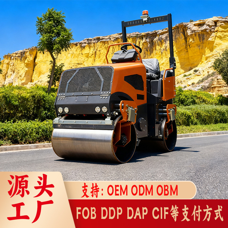 Heavy-Duty Diesel Double-Wheel Roller, Ride-On Diesel Roller, Large-Scale Infrastructure, Stable and Reliable Compactor