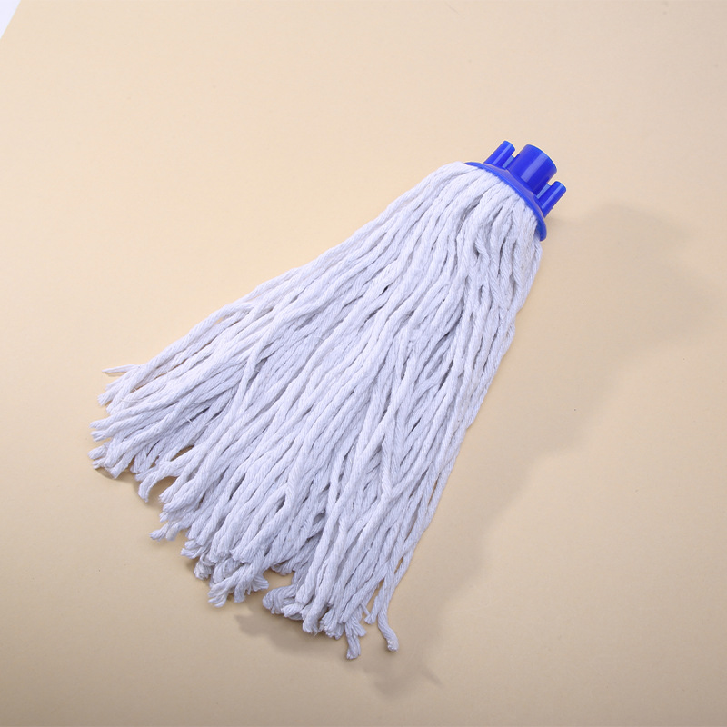 Repuesto de cabezal de fregona de hilo de algodón blanqueado para uso doméstico y industrial, disponible en varios tamaños, venta al por mayor de alta calidad de fabricantes de comercio exterior.