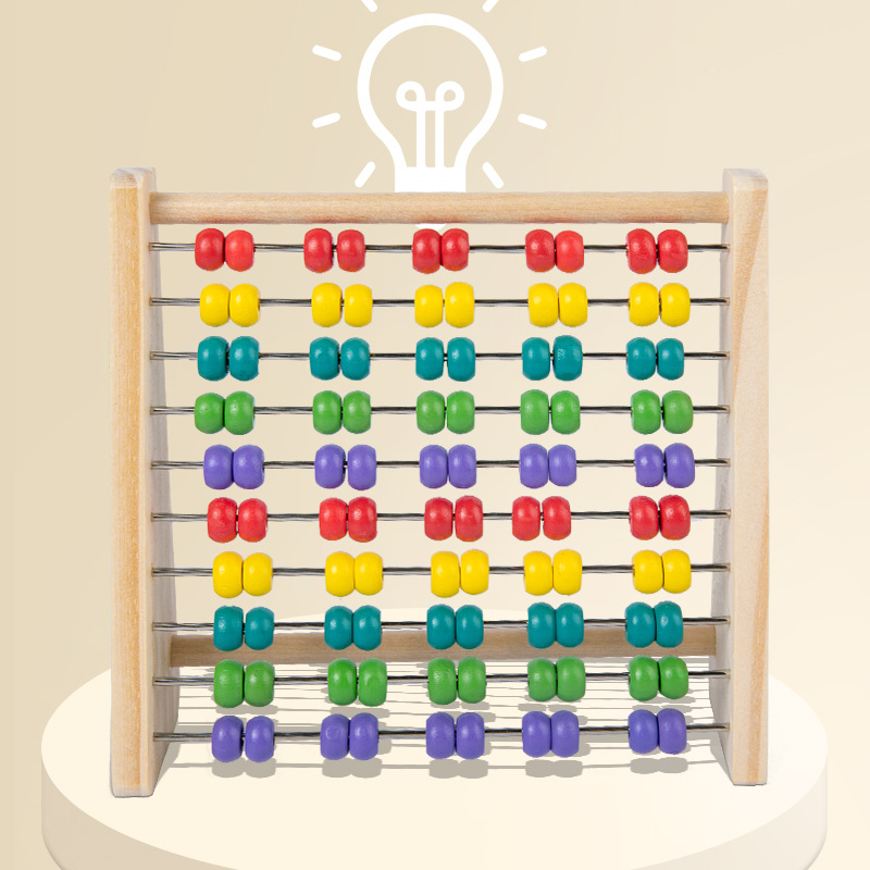 La educación temprana Abacus stand colorido matemáticas iluminación de madera de los niños de diez velocidades cálculo stand kindergarten aritmética material didáctico educativo