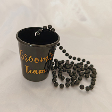 Vasos Pequeños para Fiesta — Mini Shots “Bride to Be” con Cadena de Perlas (Halloween/Bachelor)