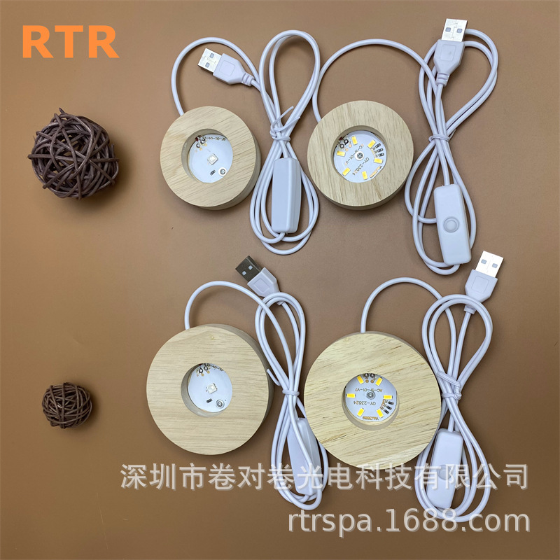 LED-Lampenemitter DIY Steckerlampe Nachtlicht Kristallkugel Duftlampe Parfümzerstäuber Marktstandleuchte Flohmarktleuchte runde Leuchte Echtholz leuchtender Sockel