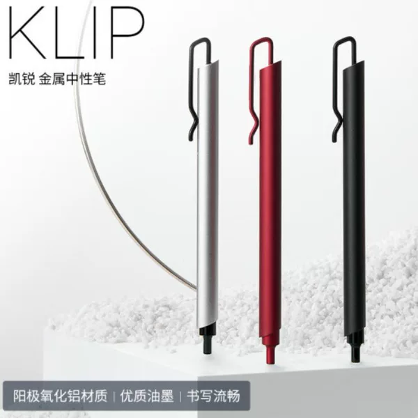 KACO Kairui Metal Gel Pen Press Sign Pen Black 0.5mm Pen 3 Color Pen Holder Can Add LOGO