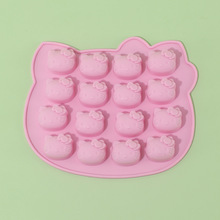 硅胶蛋糕模16连KITTY猫咪巧克力模16孔硅胶手工皂模具烘焙模具
