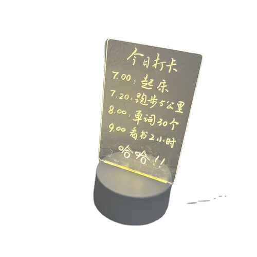 Small blackboard stall fluorescent ins style transparent luminous note board with word message board erasable pen memo student