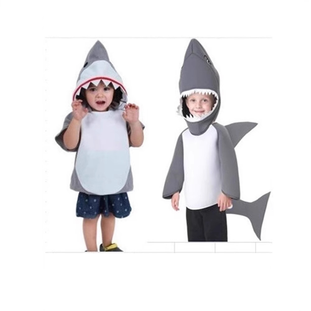 孩童大白鲨演出服装儿童海底总动员cosplay鲨鱼装海洋动物表演服