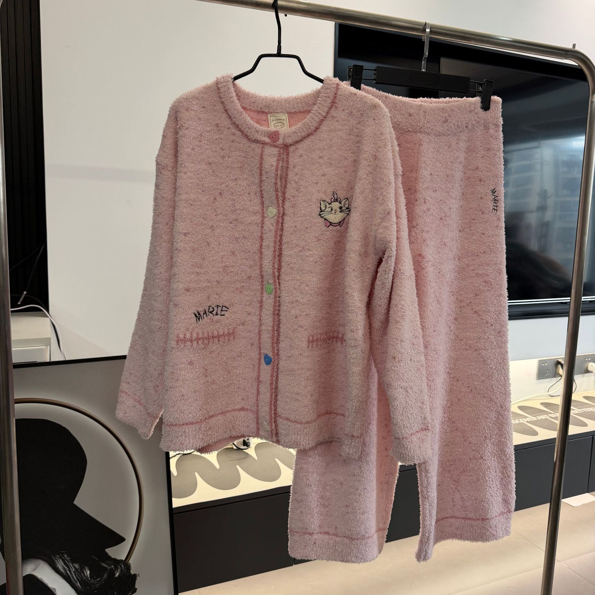 睡衣女冬季半边绒甜美可爱秋冬款加厚加绒保暖外穿家居服套装 内衣厂家批发实拍图