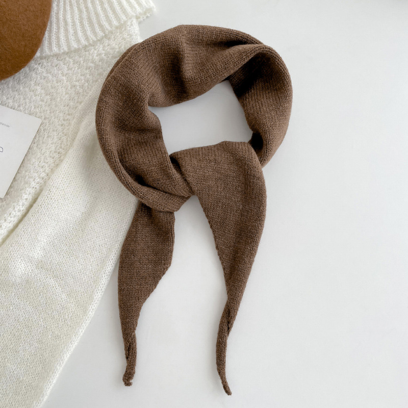 Nueva bufanda triangular de punto estilo coreano para mujer todo partido cálido color sólido mantón de oficina exterior Bufanda cuello y chaleco