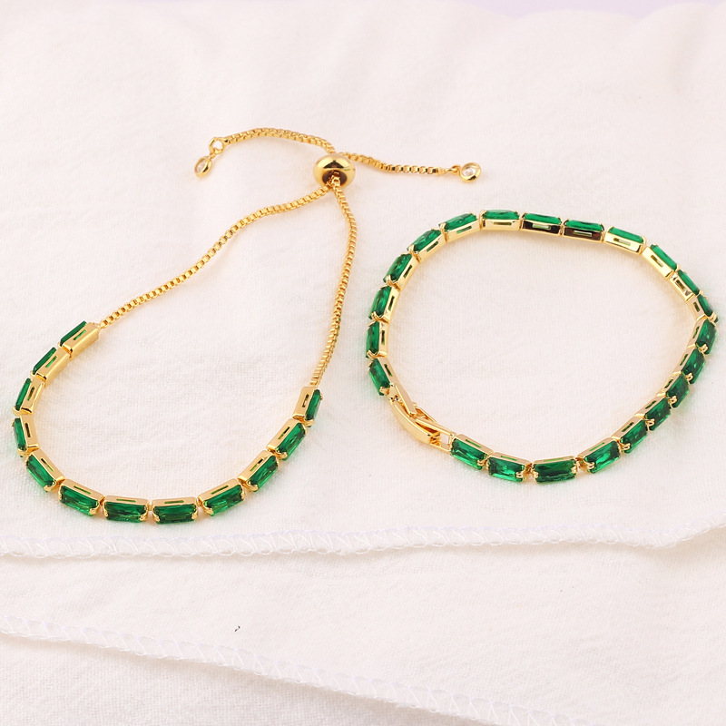 Fashion Solid Color Copper Plating Inlay Zircon Bracelets 1 Piece