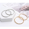 Demi-season capacious fashionable trend retro earrings, golden nail sequins, European style, simple and elegant design