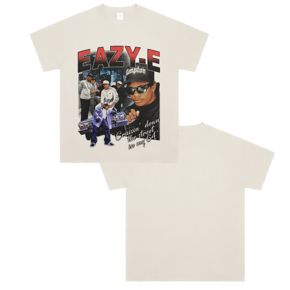West Coast Rap N.W.A. Digital Direct Jet Washing Made Old American Retro Little Neck Camiseta image 7