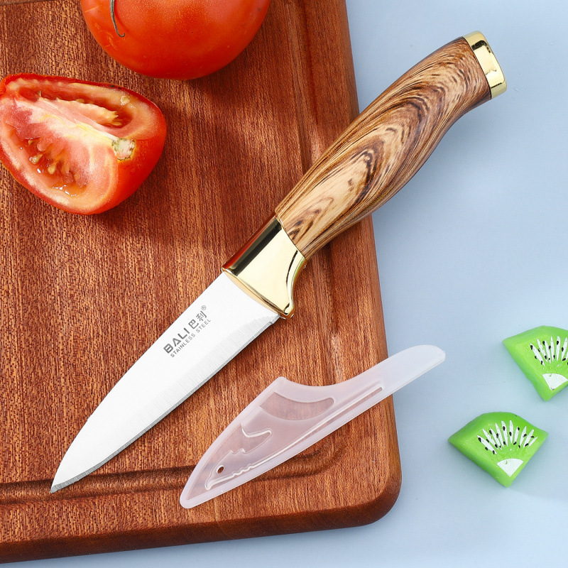 Cuchillo de acero inoxidable cuchillo de regalo cuchillo de madera de venta transfronteriza cuchillo de caja de exhibición cuchillo de fruta afilada