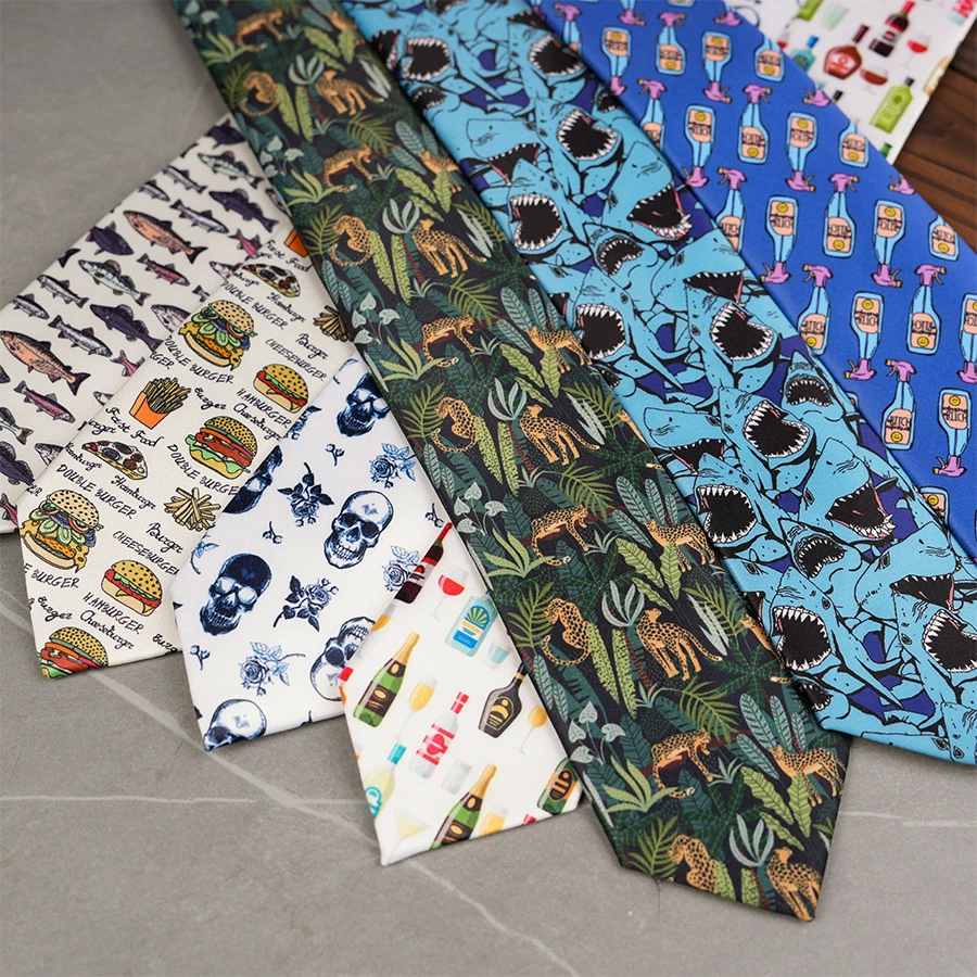 2024 Творческие мужчины и женщины повседневные принты ручной галстук 7.5cm мода знакомства модные модные аксессуары тенденции прямой поставки