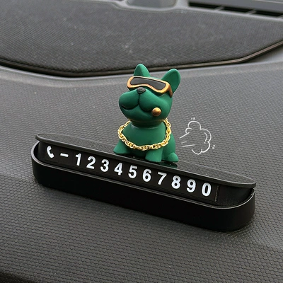 Nömrəli dayanma kartı Plate for Luxury French - green-french-dog-fighting-mirror-stop-sign