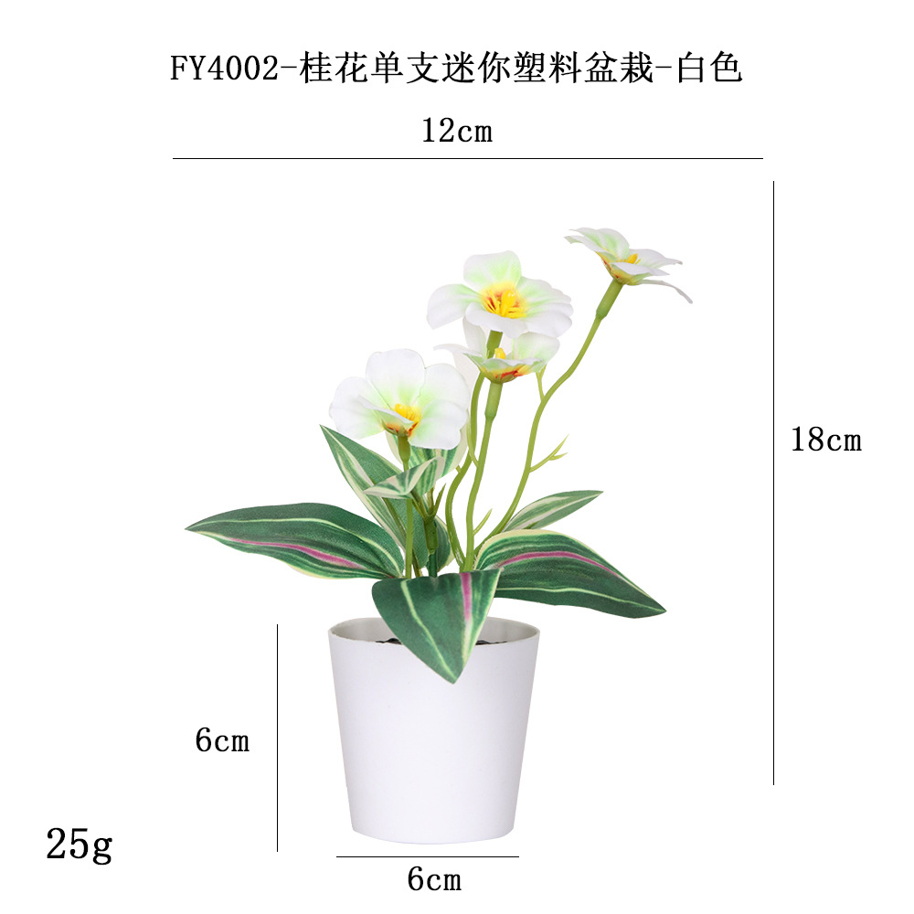 Más de 100 tipos de flores y plantas verdes artificiales, combinaciones de plantas artificiales en macetas de plástico, flores artificiales de gran venta transfronterizas, mini bonsáis artificiales, fuentes de suministro. image 40