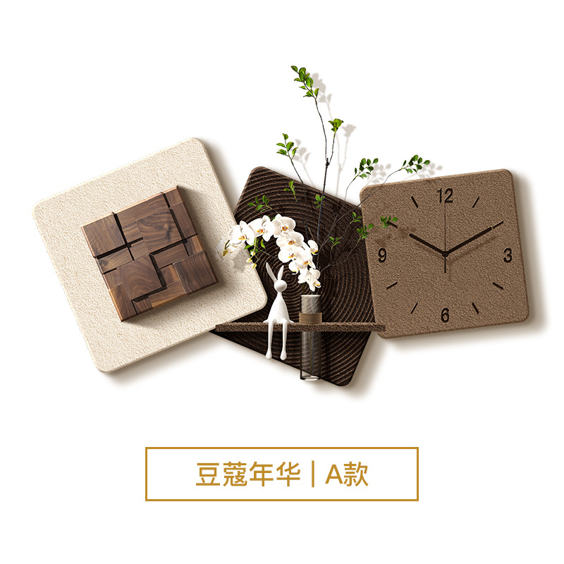 A-다층 입체 사암 + 수경 유리병 + 시뮬레이션된 녹색 식물 + 단단한 나무 블록 + 포인터(장식 없음)