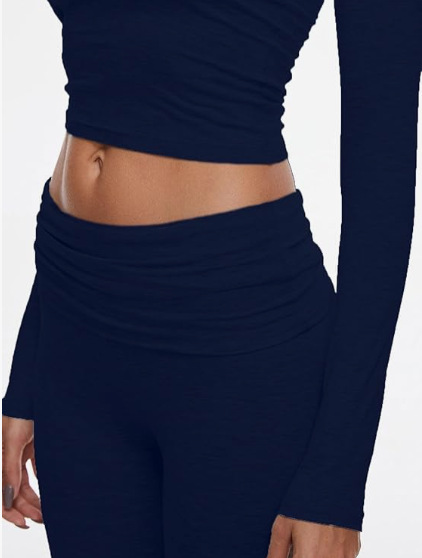336g Weight Long Sleeve Sleeve Length Spandex, Polyester Fabric Type Pant Co-ord Set Sets Type 2 Pieces Set Quantity Holiday, Daily Occasion Round Neck Neckline Slim Fit Type Solid Color Pattern Summer, Spring Season Women's Gender Streetwear Style Holiday Daily Women's Streetwear Solid Color Spandex Polyester Pant Co-ord Set Pants Sets 8
