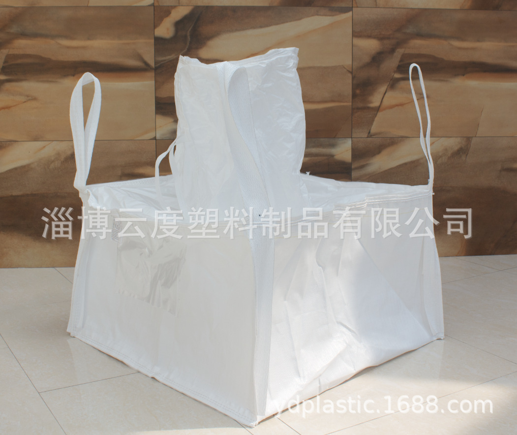 出口洪都拉斯铁球吨袋 侧缝吊带承重1500kg 料口平底吨袋