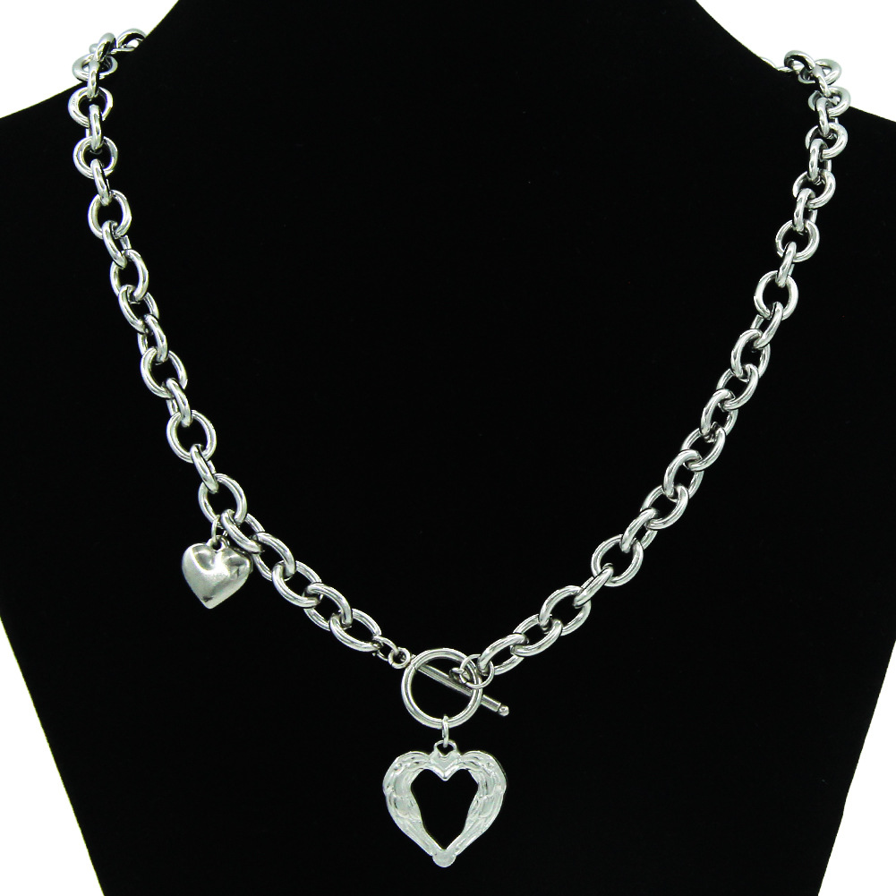 Moda Forma De Corazón Acero Titanio Enchapado Mujeres Collar Colgante display picture 1