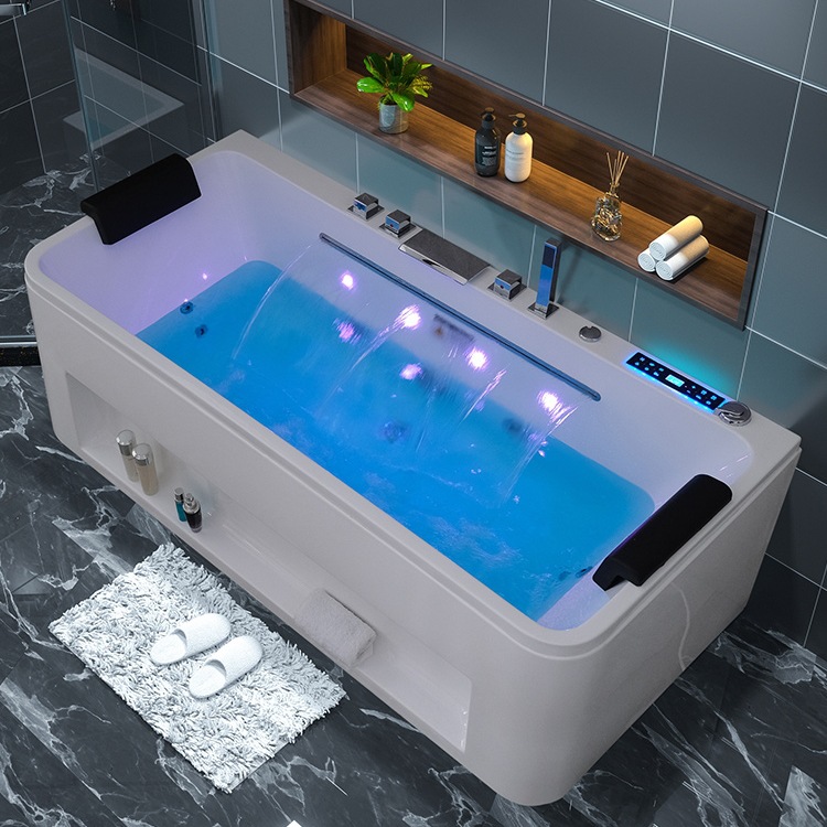 Acrylic Bathtub Home Bathroom Waterfall Massage Bathtub Small Apartment Intelligent Constant Temperature Independent Bathtub