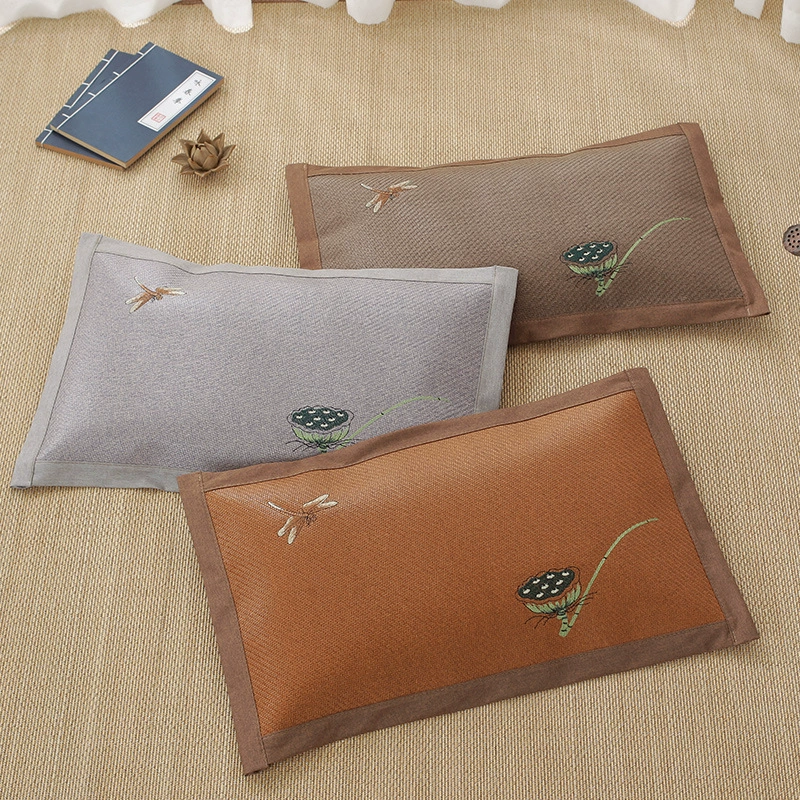 Mingyue модная летняя Прохладная Подушка для взрослых с одной вышивкой чайная Подушка летняя подушка из воловьей кожи из ротанга