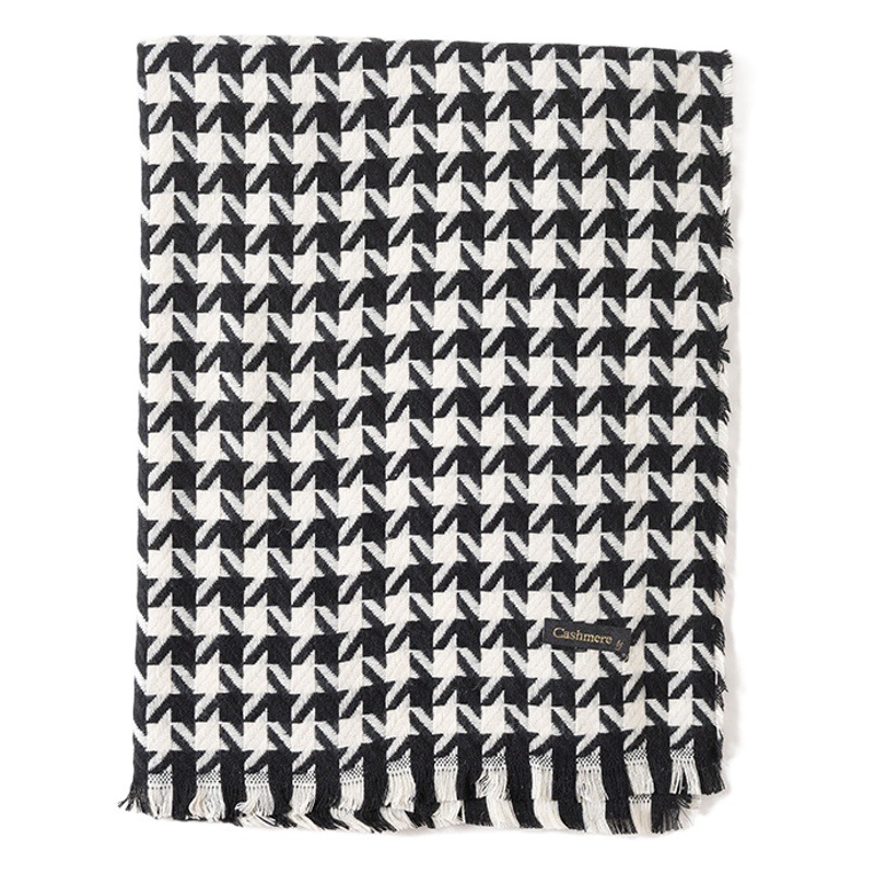 Bufanda de pata de gallo para mujeres invierno 2023 nuevo estilo coreano estilo cachemira engrosada estudiante pareja retro bufanda caliente para mujeres