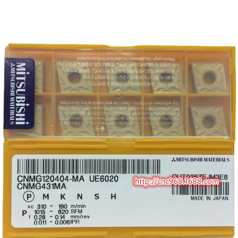 日本三菱数控切削工具CNMG120404-MA UE6020菱形80度车刀片