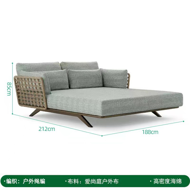 Gran cama tumbada con doble reposabrazos