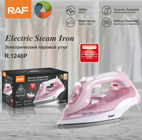 European standard export household portable handheld steam iron high power 2200W ceramic base plate electric iron