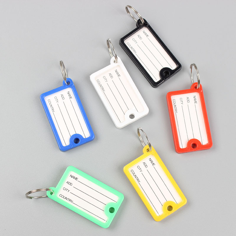 Color plastic PP key card Hotel number plate key chain pendant classification candy color number plate