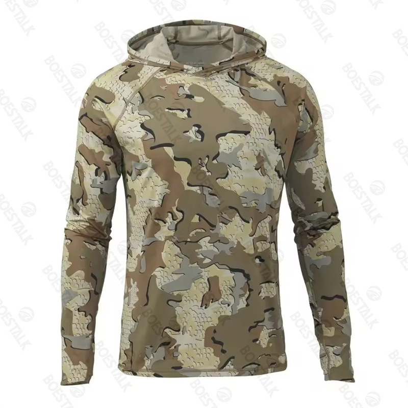 2024 Men's Hoodie Camouflage Fishing Shirt Camping Hiking Clothing Sunscreen Breathable Fishing Clothes Shirt