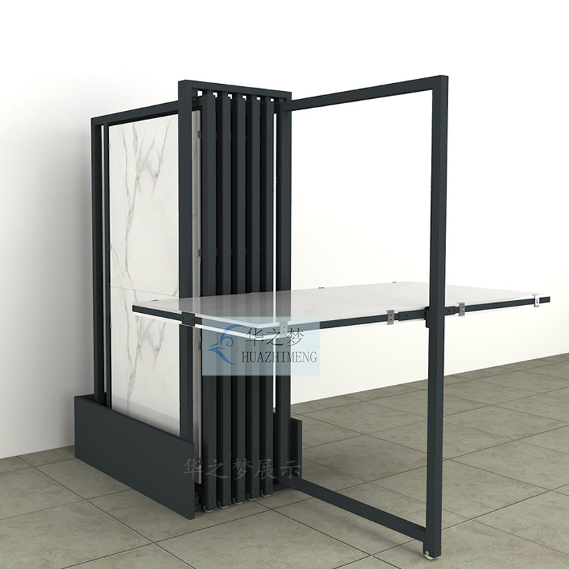 瓷砖展架小抽拉旋转架60*120抽拉柜大板展架石材样品大理石展示架