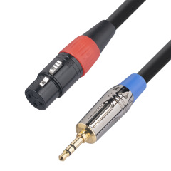 New model factory oxygen-free copper braided shield 3.5mm TRS to XLR male adapter cable 0.3 meters