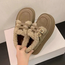 加绒勃肯鞋女2024新款冬季加厚保暖女鞋子网红超火棉鞋厚底雪地靴