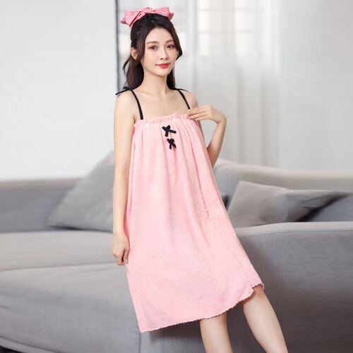 Bath skirt Korean princess style wearable absorbent bath towel suspender nightgown women can wrap adult students simple bath skirt