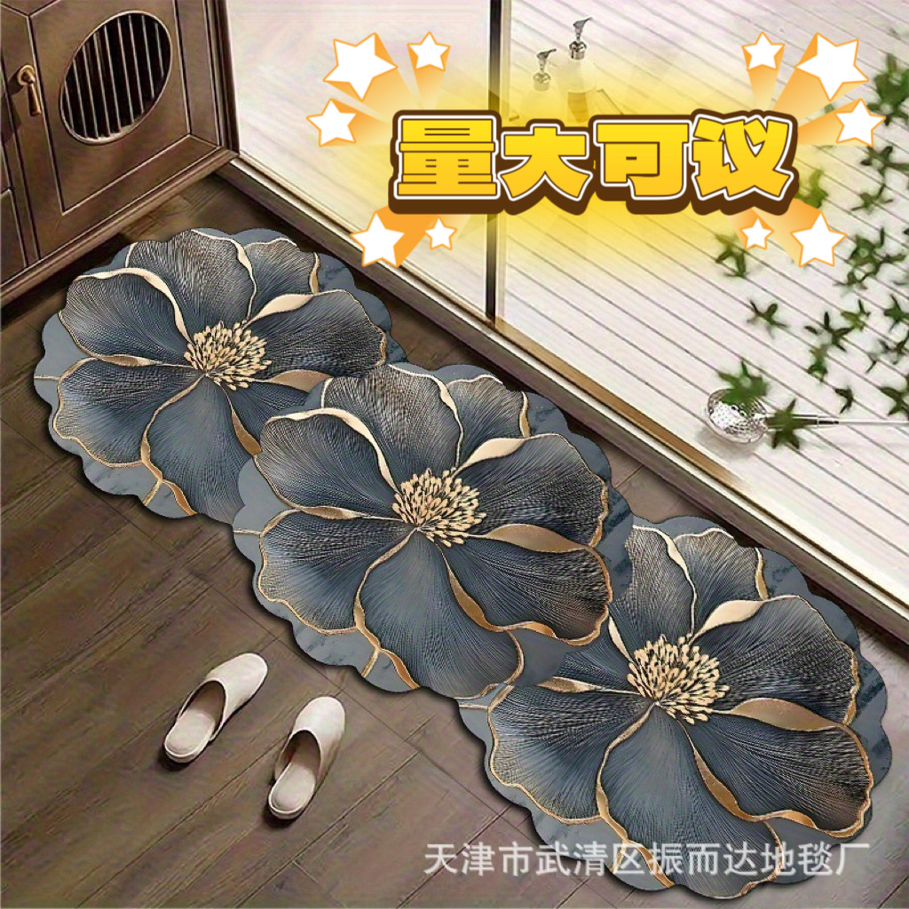 Cross-Border Temu Bathroom Floor Mat Household Long Absorbent Quick-Drying Diatom Mud Floor Mat Stain-Resistant Easy-Care Anti-Slip Mat