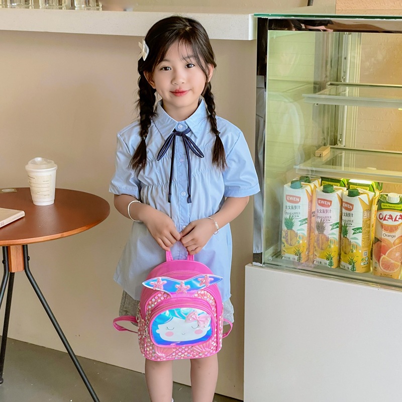 Mochila de moda de sequillas para niños y niñas, jardín de infantes, mochila para bebés, caricatura encantadora conchas de estrellas, mochila para niños