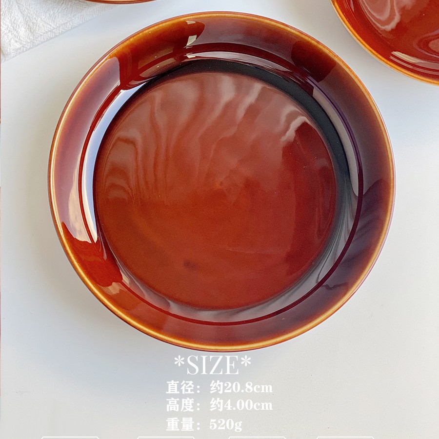 Tazón de caramelo retro japonés, plato de pastel doméstico, tazón de ensalada de taza de café, tazón de cerámica sólida, vajilla doméstica