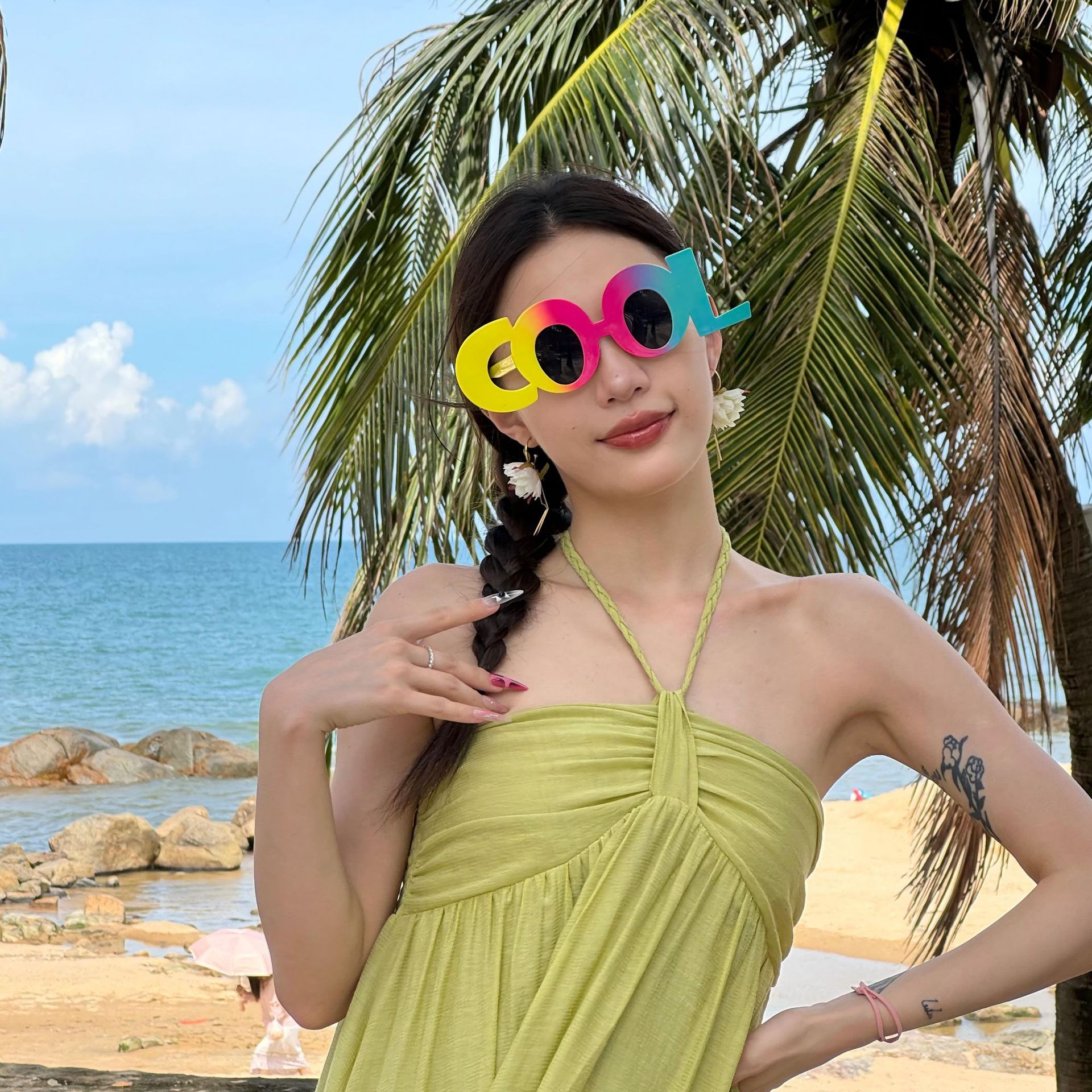 Gafas de Fiesta con Temática Hawaiana, ABS, Divertido, Decorativo, para Fiestas en la Playa y Festivales de Música