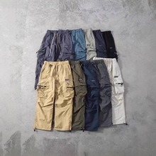 Pata巴塔户外机能冲锋裤防水透气抽绳褶皱伞兵短袖休闲长裤男女