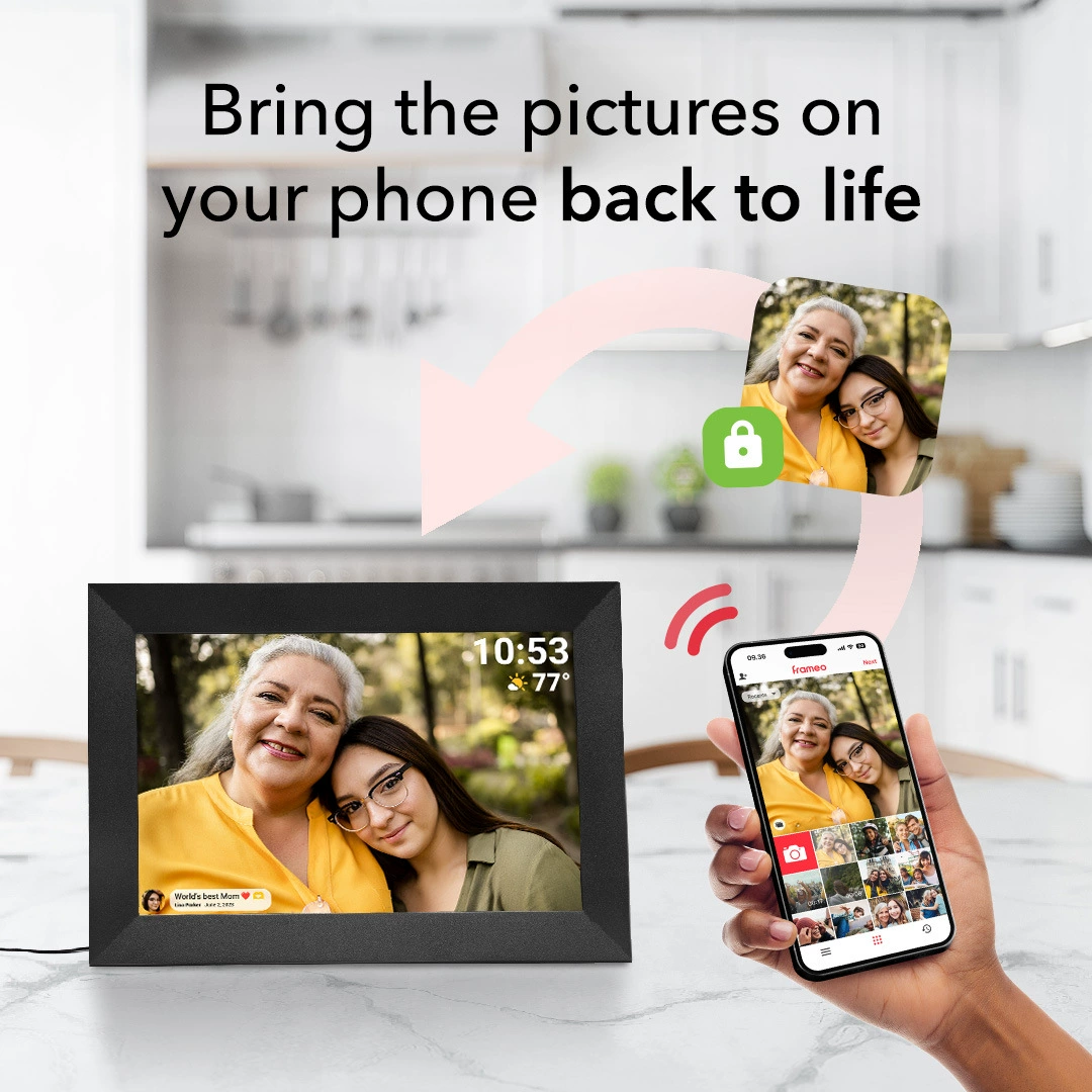 FrameoIPS большой экран 10,1 дюйма Wi-Fi облачная фоторамка цифровой сенсорный экран APP совместное видео и фото фоторамка