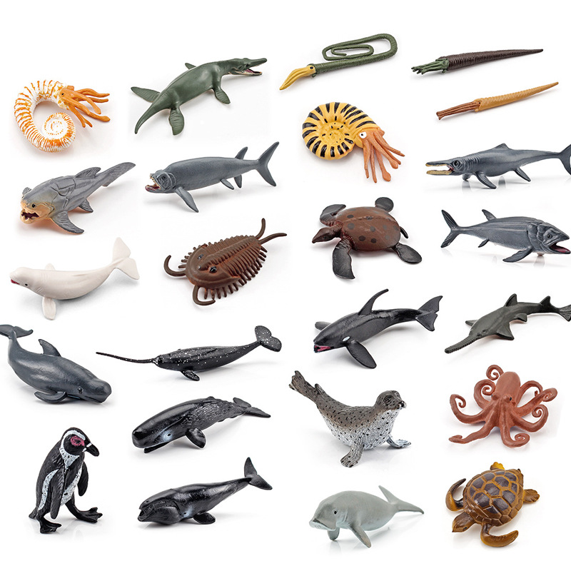 Simulación transfronteriza de una variedad de animales marinos traje de tiburón tortuga delfín Pingüino Cangrejo criaturas del fondo marino adornos estáticos
