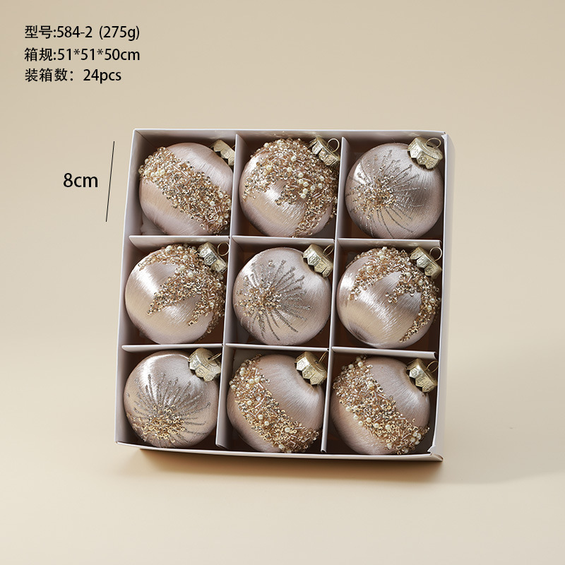 Champagne de alta gama traje blanco caja de regalo bola de Navidad decoración de árbol de Navidad colgante colgante bola pintada bola transparente