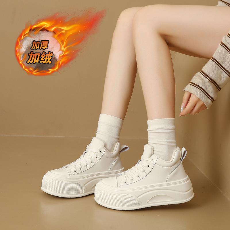 Platform Thick-Soled High-Top Women's Shoes 2025 Autumn and Winter New Cotton Shoes Sneakers Warm Versatile Height-Increasing Casual Trendy Shoes Wholesale Platform Thick-Soled High-Top Women's Shoes 2025 Autumn and Winter New Cotton Shoes Sneakers Warm Versatile Height-Increasing Casual Trendy Shoes Wholesale