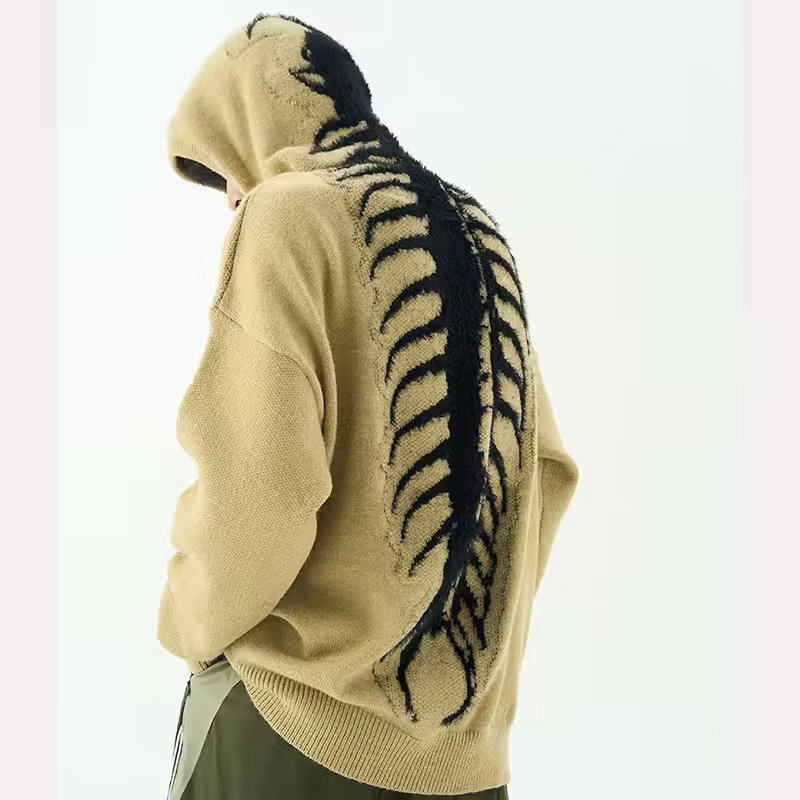 American-Style Lazy Knitwear Men's Sweatshirt Vibe National Trend Niche Design Hooded High Street Casual Loose Knitwear