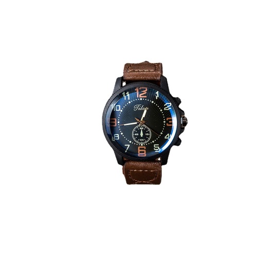 Men's watch gift casual business blue light glass quartz watch + pen + cuff + sunglasses eyes 3-piece set