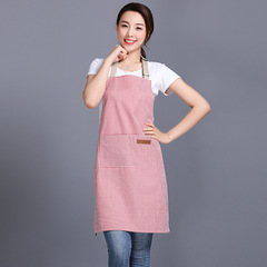Promotional Advertising Apron Kitchen Striped Oil-Resistant Apron Custom Logo Adjustable Shoulder Strap Thick Apron Wholesale