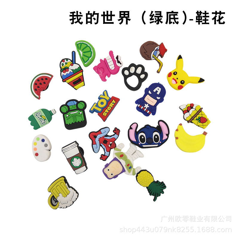 Cros Minecraft Crocs Stereo Shoes Flower Boys' Shoes Cartoon Kidsren's Slippers Summer Sandals Beach Shoes