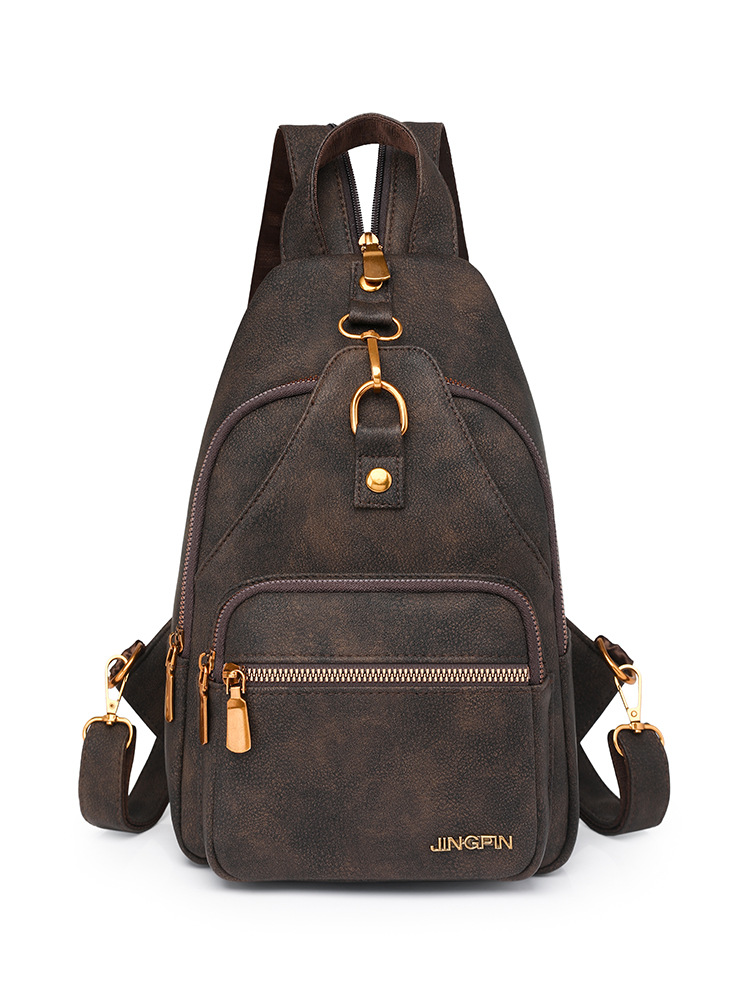 Bolso de pecho de cuero suave de nuevo estilo transfronterizo bolso de hombro de gran capacidad casual retro femenino bolso de mensajero de moda ligero